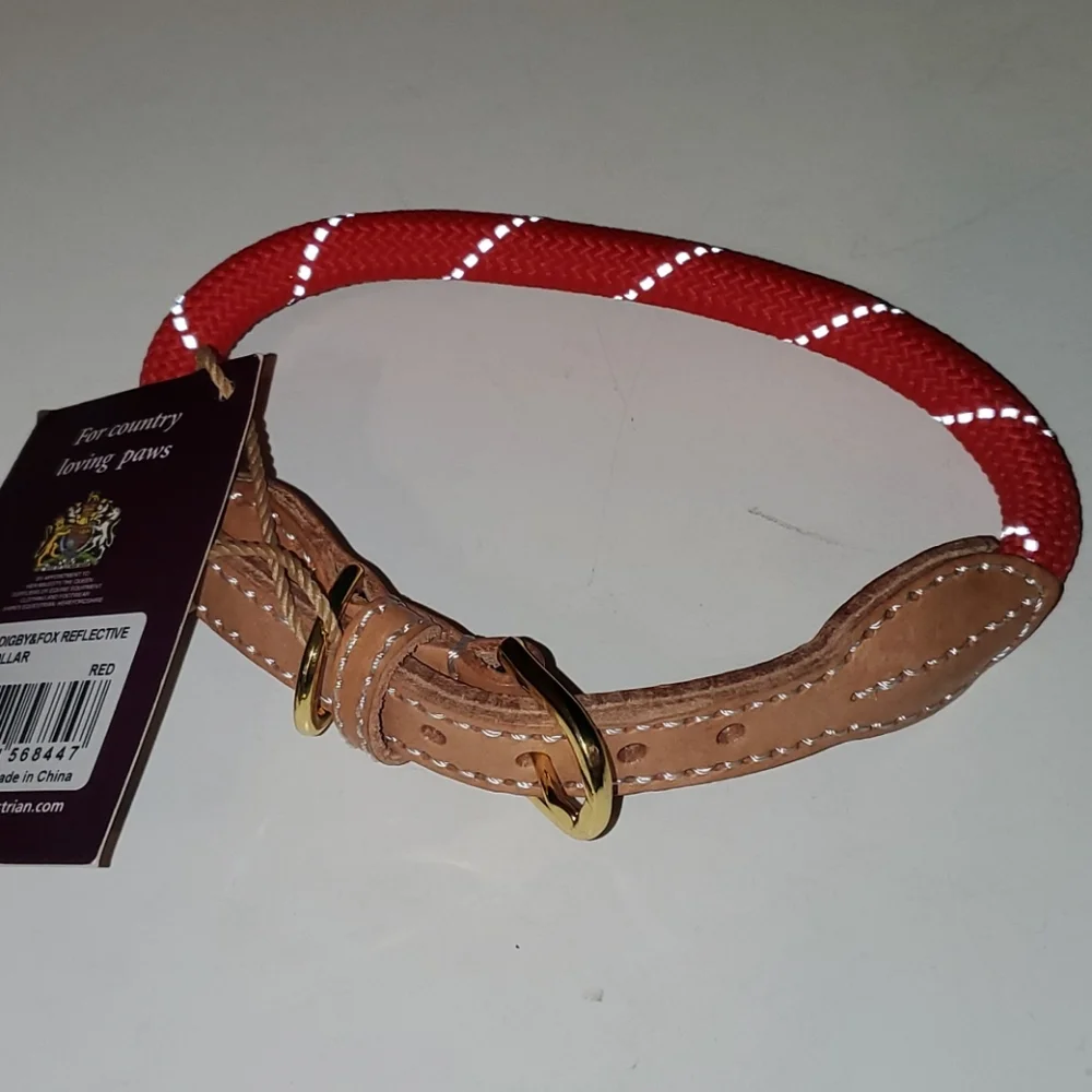 New Digby&Fox red reflective dog collar